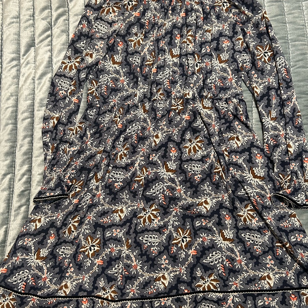 ME+EM Floral Patterned Dress - Gray and Brown